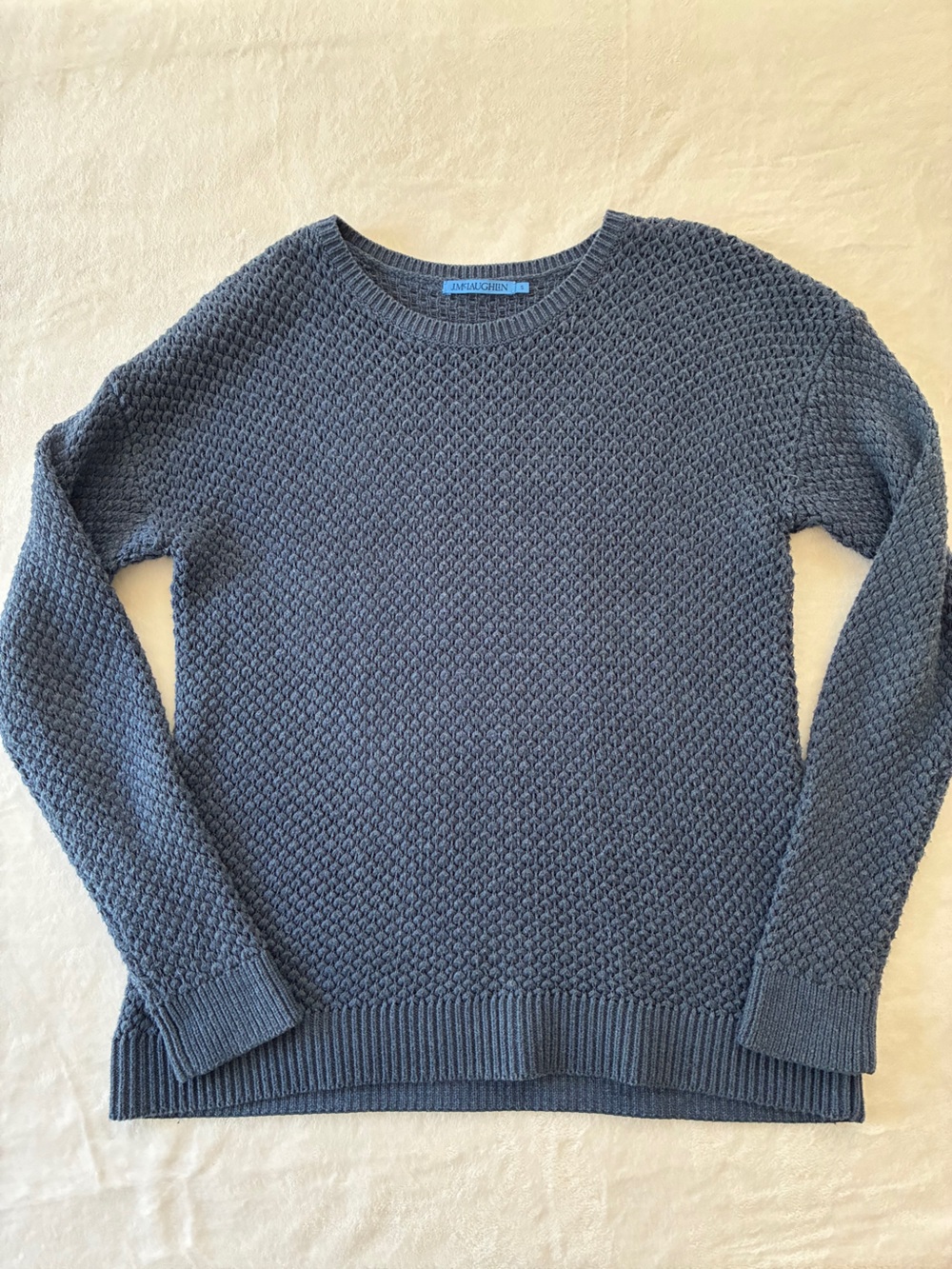 J. McLaughlin-Dusty Blue-Cotton Blend-Coastal-Fall-Cozy-Sweater-S